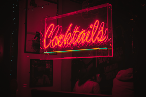 cocktail sign in a bar